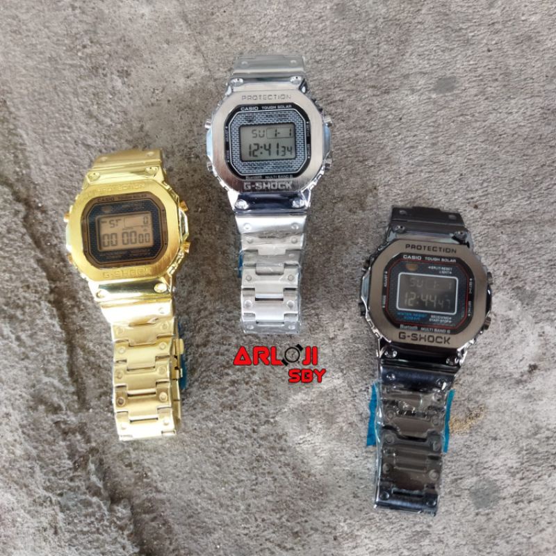 JAM TANGAN PRIA G SHOCK MONSTER RANTAI STELL  B5 PLUS BOX