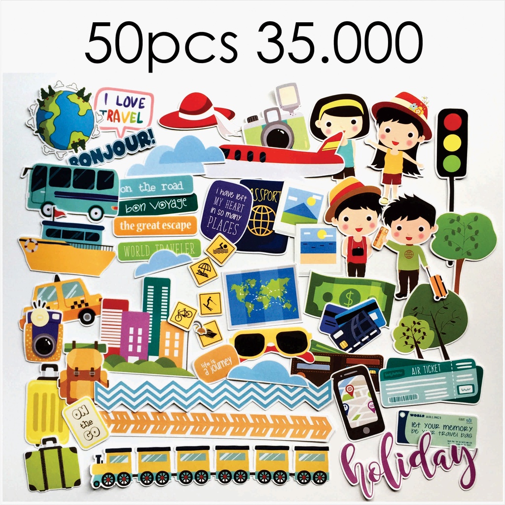 

BAHAN SCRAPBOOK - Die Cut | Hiasan | Gambar Potongan tema Travel Holiday