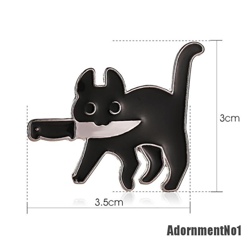 (Adornmentno1) Bros Pin Enamel Desain Kartun Kucing Hitam