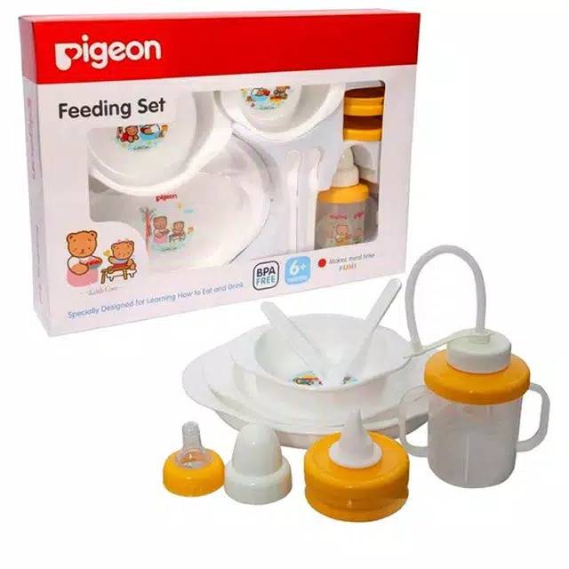 Pigeon feeding set with training cup