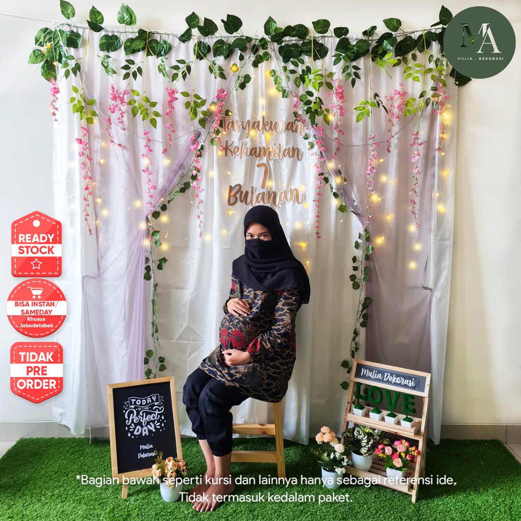 Dekorasi Syukuran Tasyakuran Backdrop 4 7 Bulanan PhotoBooth DIY Paket Mulia DD