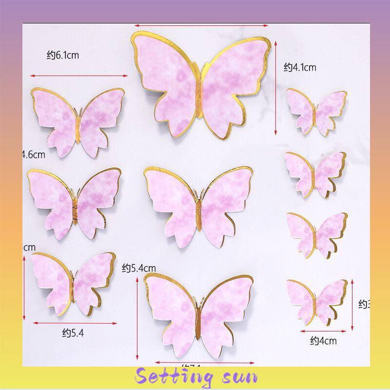 10 Buah Dekorasi Kue Kupu-kupu Kecantikan Bronzing Kue Plugin Dekorasi Gaya Adegan Selebriti TN