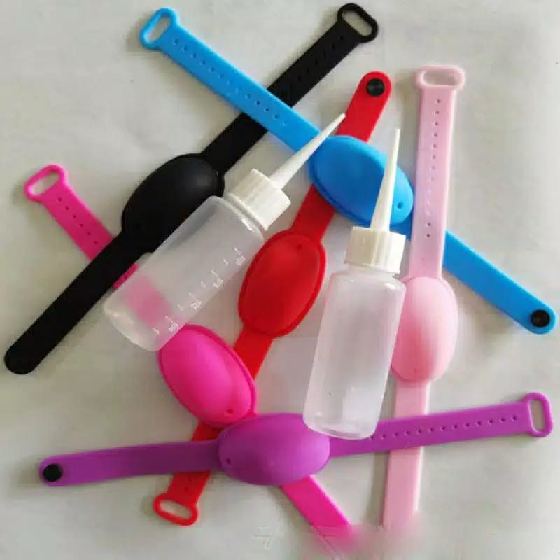 SO Dispenser Sabun Portable Bahan Silikon Model Gelang Tangan Dengan Botol Remas