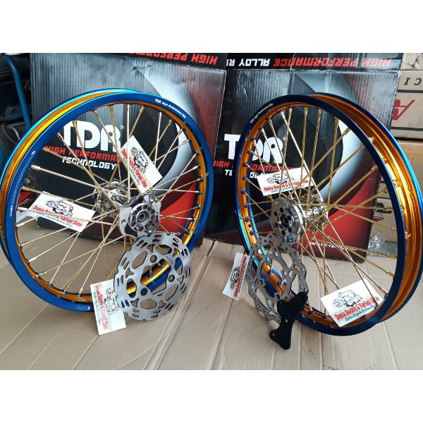 BRILIANT Paketan Velg TDR Tromol becak Satria150 fu paket set plus cakram variasi sudah dirakit