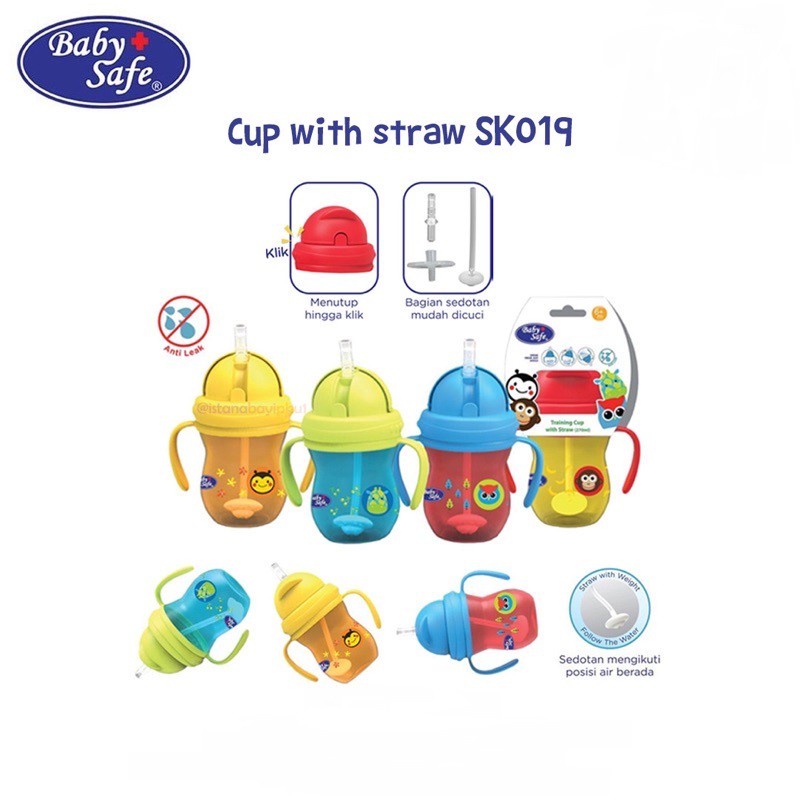 Baby Safe Training Cup With Weighted Straw Botol Minum Anak Sedotan Dengan Pemberat SK019
