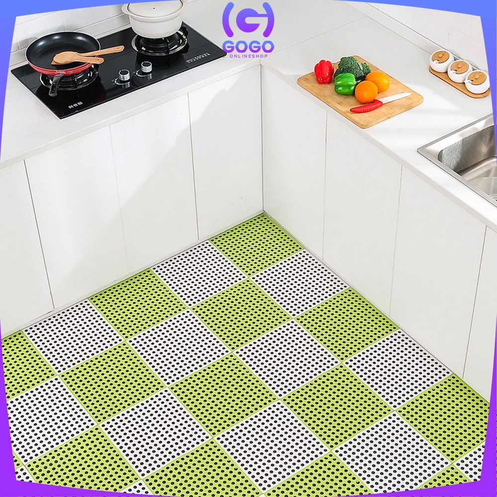 GOGO-C236 Karpet Kamar Mandi Anti Licin 30x30CM / Keset Lantai Anti Slip Polkadot Dapur Mat Non-Slip