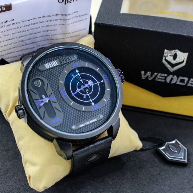 Jam Tangan Sport Pria Weide WH 3409 B Original Dual Time
