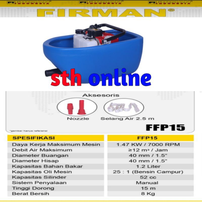 Pompa Air Apung FIRMAN FFP-15 | FLOATING PUMP BOAT WATER PUMP
