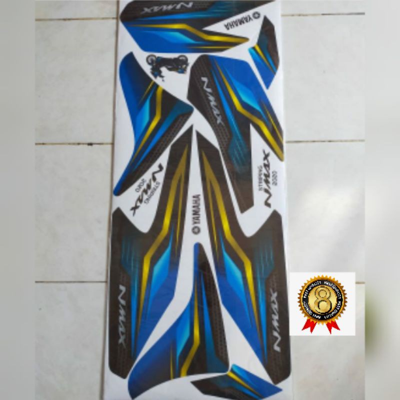 Sticker Striping NMAX new 2020 variasi semi full biru hitam lis gold