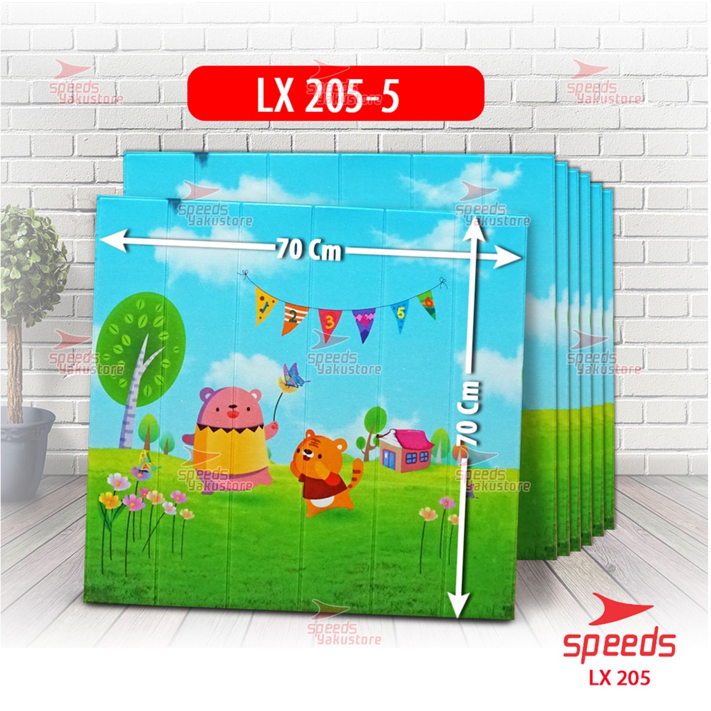 SPEEDS Wallpaper Dinding Walpaper Dinding Lis Foam Wall Sticker Foam PE 2.3 M 205-7-70x70cm RUBAH