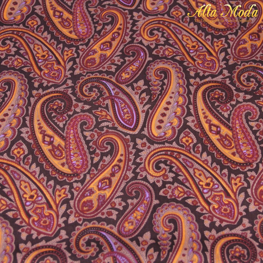 

Alta Moda Katun Voile Voal Coklat Tua Motif Retro Orange Ungu (1M)