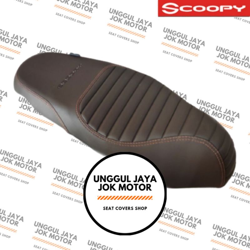 SARUNG KULIT COVER JOK CAFERACER LOGO SCOOPY KARBU FI ALL NEW SCOOPY 2010 2011 2012 2013 2014 2015 2