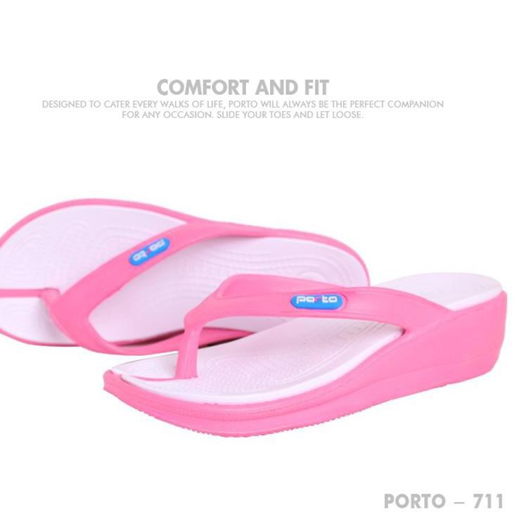 🆗[GARANSI]✔️ - Porto - Sandal Jepit Wanita Heels Nyaman Karet Lunak 711L (Sale)