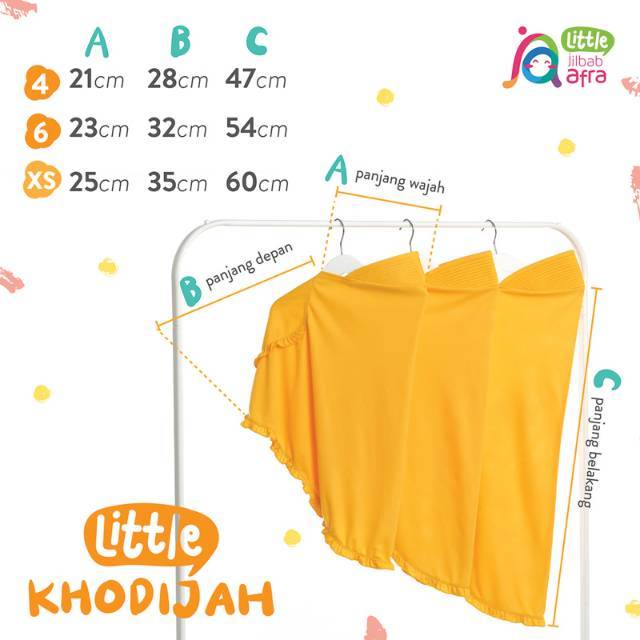 Jilbab anak - Jilbab Arfa (Used to be Afra) - Little Khodijah Usia 4th keatas - Cuci Gudang