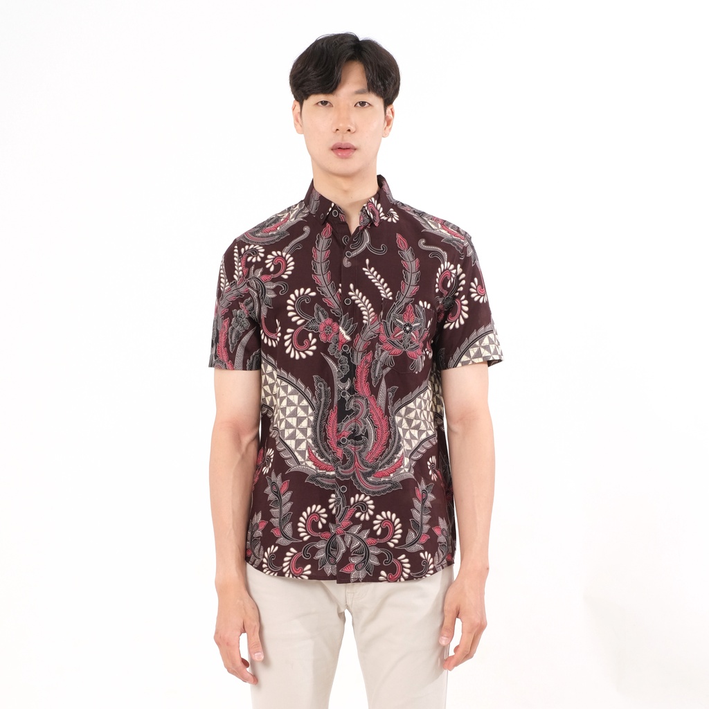 SANVANINA Kemeja Batik Pria Slim Fit Kamandalu | E-7008