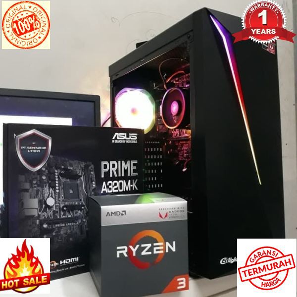 Terlaris PC Gaming AMD Ryzen 5 3400G (RAM 8GB + SSD)