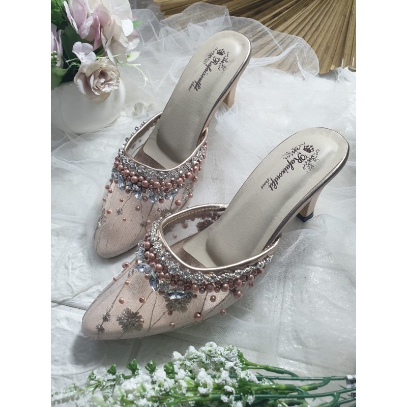 sepatu syantika rosegold tinggi 7cm