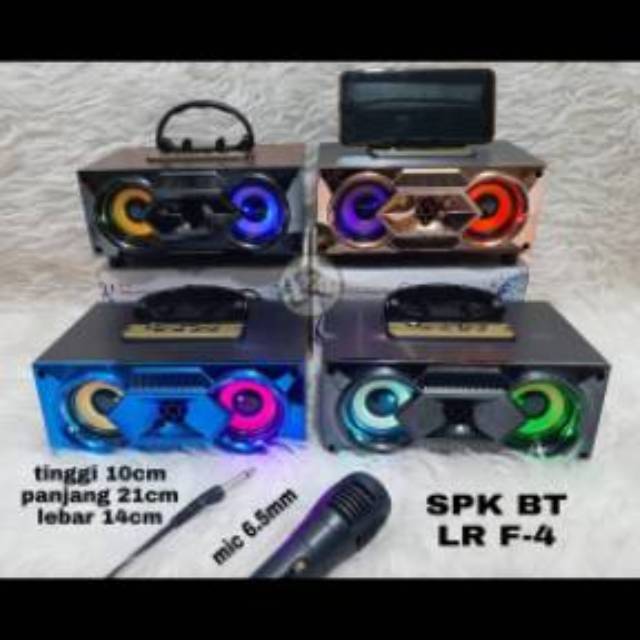 Speaker bluetooth + mic speaker aktif portabel F4