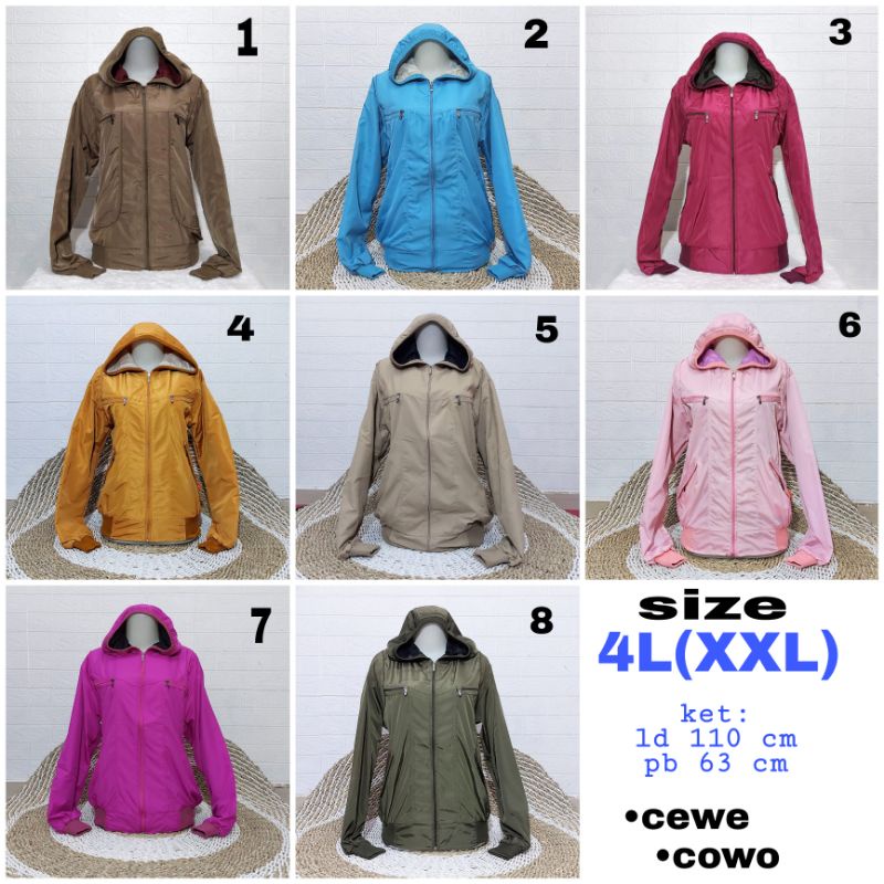 Jaket parasut /Cewe Cowo/COLOURFULL 4L(XXL) ld 110 cm