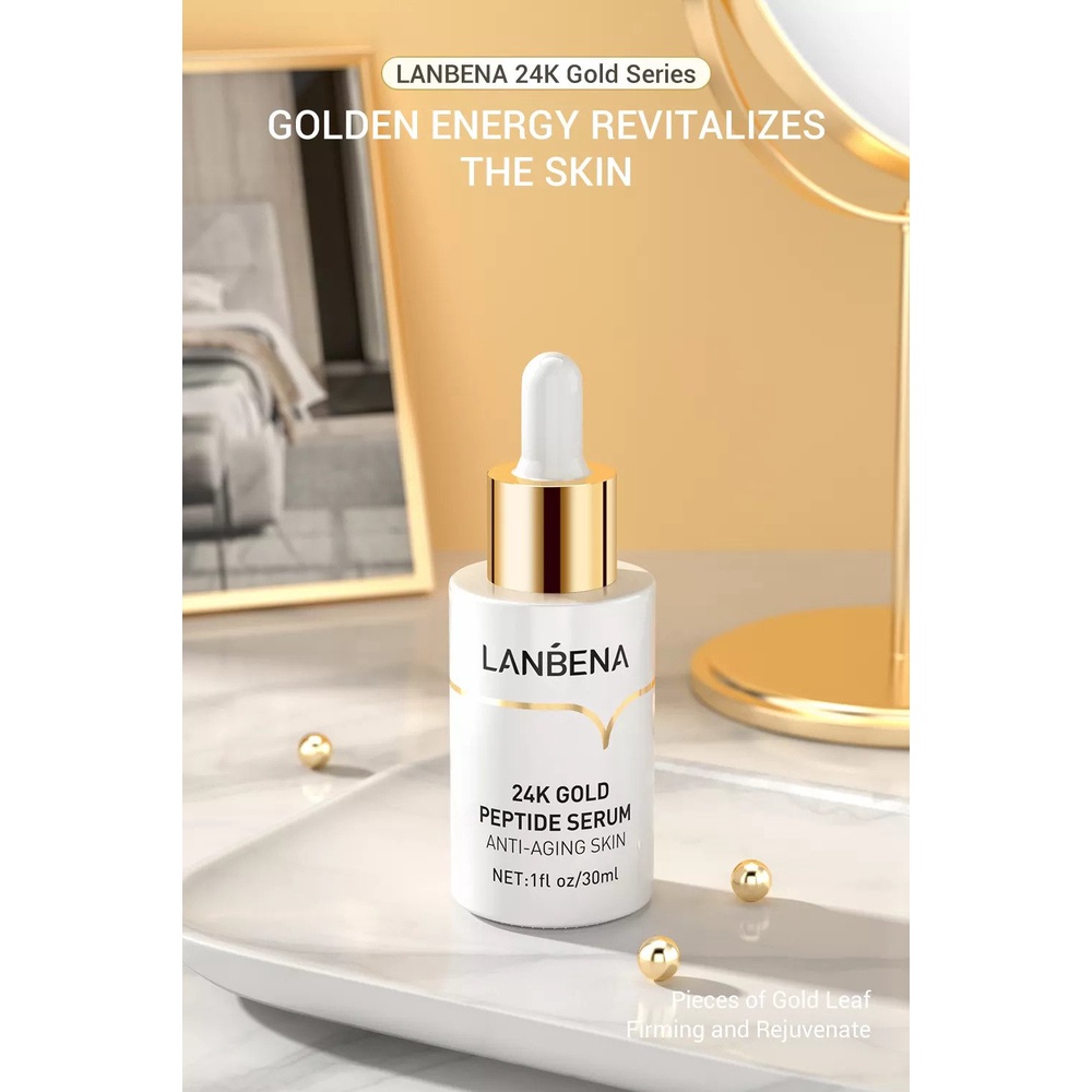 LANBENA 24k Gold Peptide Series - Eye Serum Facial Cleanser Toner Serum Cream