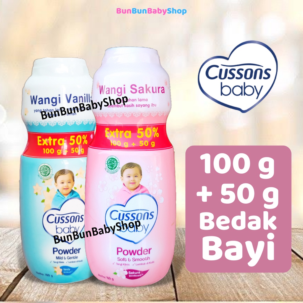 CUSSONS Baby Powder 100+50gr Bedak Bayi New Born Baru Lahir Murah Perlengkapan Mandi Anak Perawatan Kulit