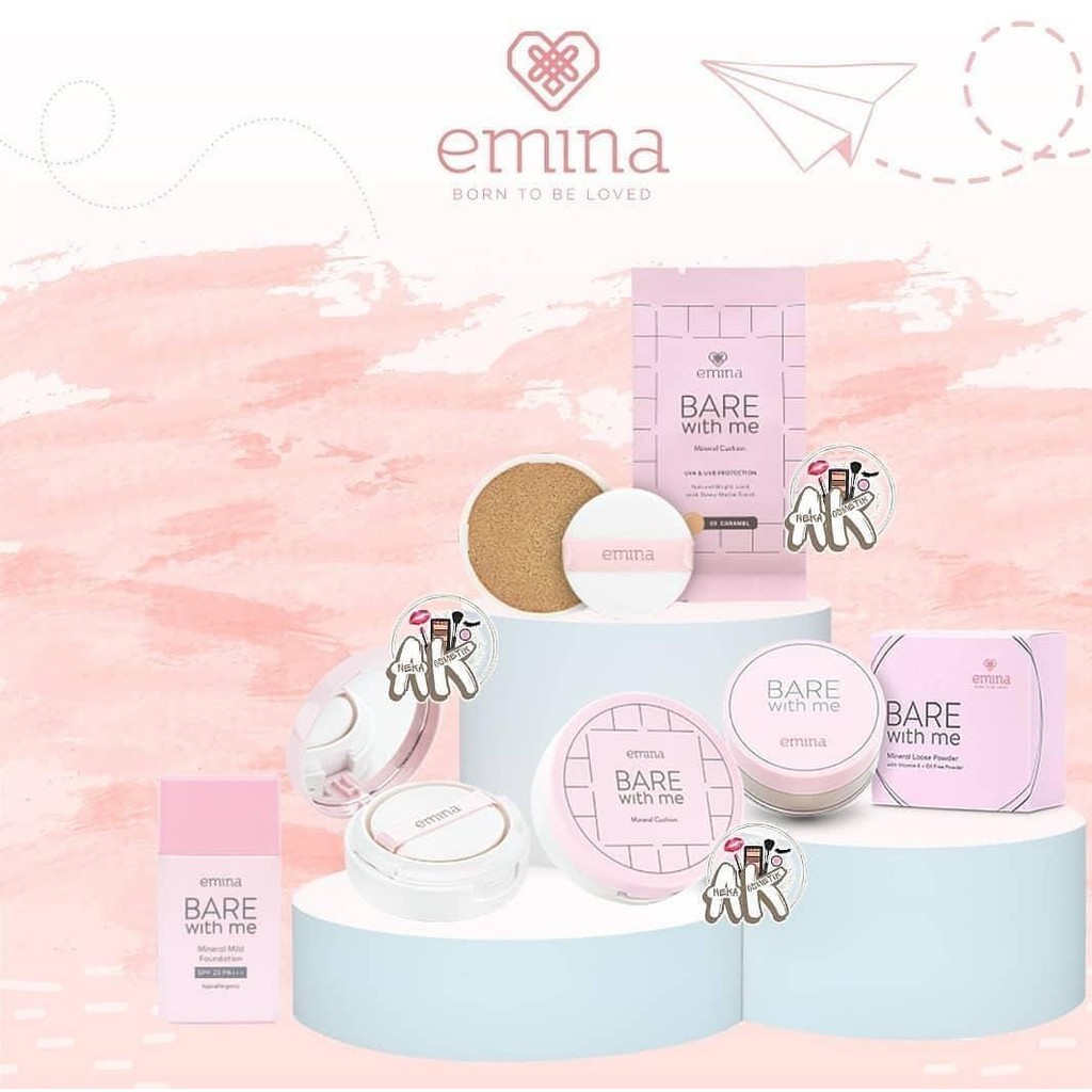 Emina Bare White Me Mineral Cushion,Loose Powder, Foundation,Cushion Refill, Bpom