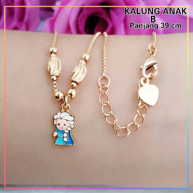 Kalung xuping kalung anak karakter frozen/little pony lapis emas gold H134