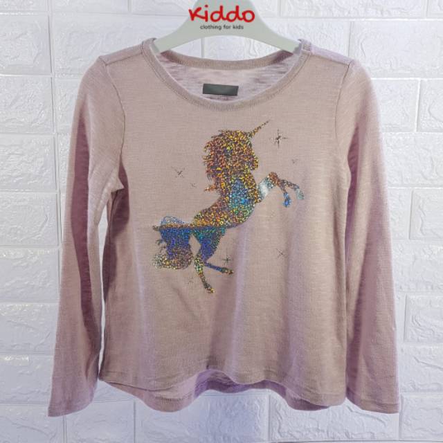 Kaos anak perempuan unicorn knit Baju anak perempuan rajut