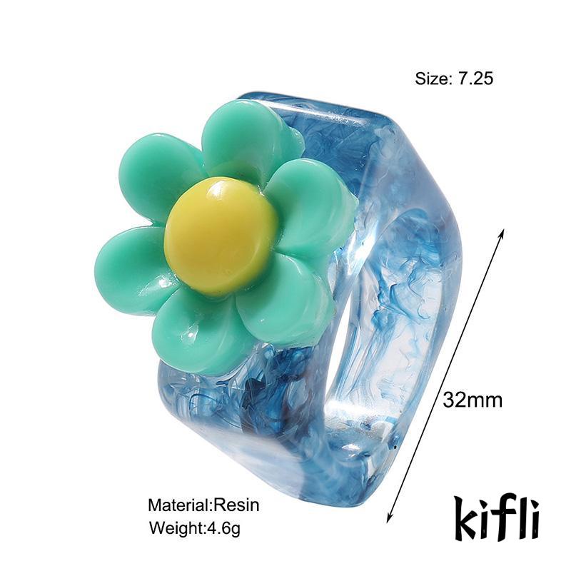 Cincin Model Terbuka Desain,Bunga Bahan,Resin Akrilik,Untuk Wanita