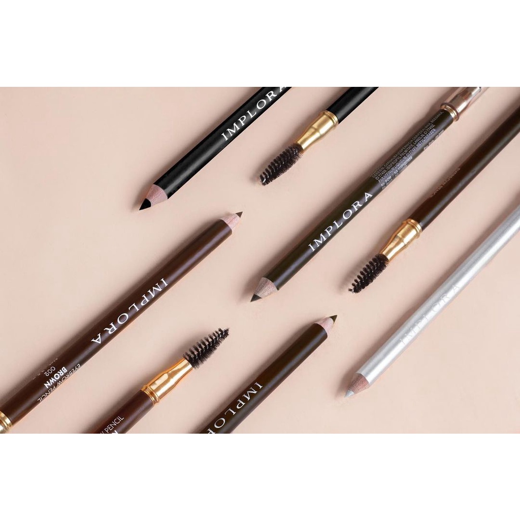 IMPLORA Eye Brow Pencil 2 IN 1 ( PENSIL + SERUTAN + SIKAT ) ORIGINAL BPOM / 2IN1 PENSIL