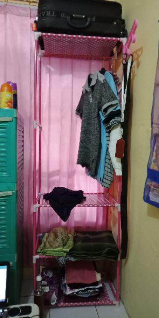 🍭🍭🍭stand Hanger Rak Lemari Pakaian Serbaguna Tanpa Cover