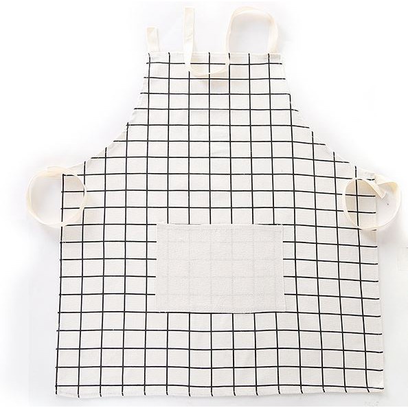 Celemek Masak Apron dengan bahan Kain Katun Linen Motif Elegan Lembut Celemek Apron Memasak Dapur