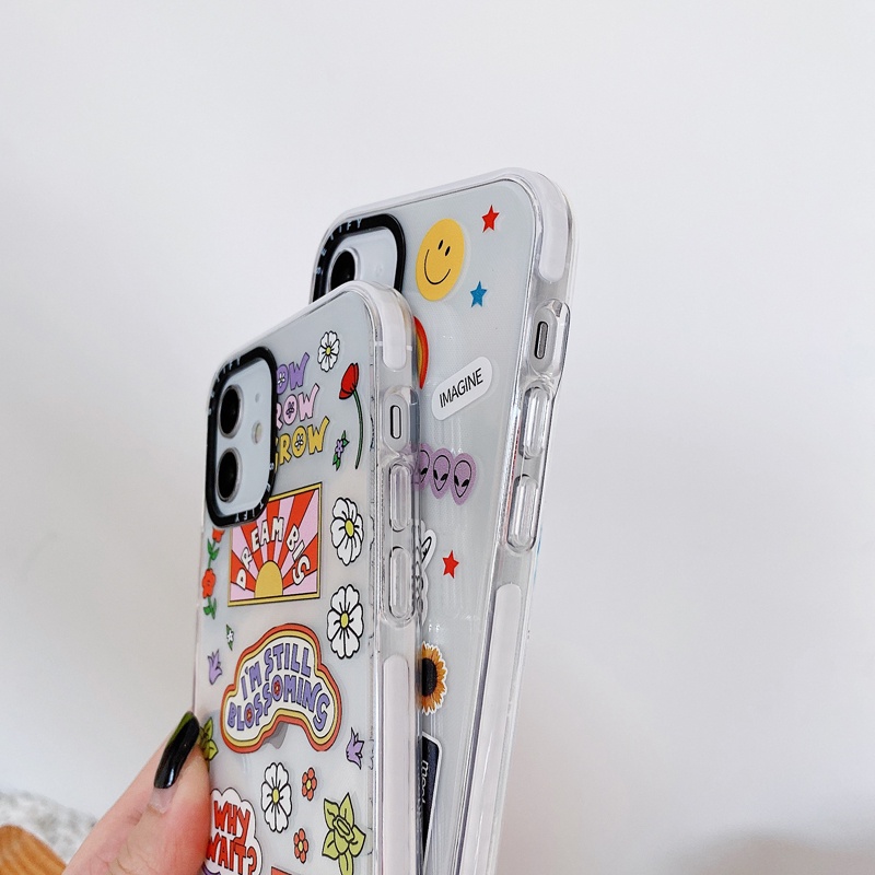 Soft Case Desain Stiker Untuk iPhone 11 / 12 / 13 Pro Max 7 / 8 Plus / X / XR / Xs Max