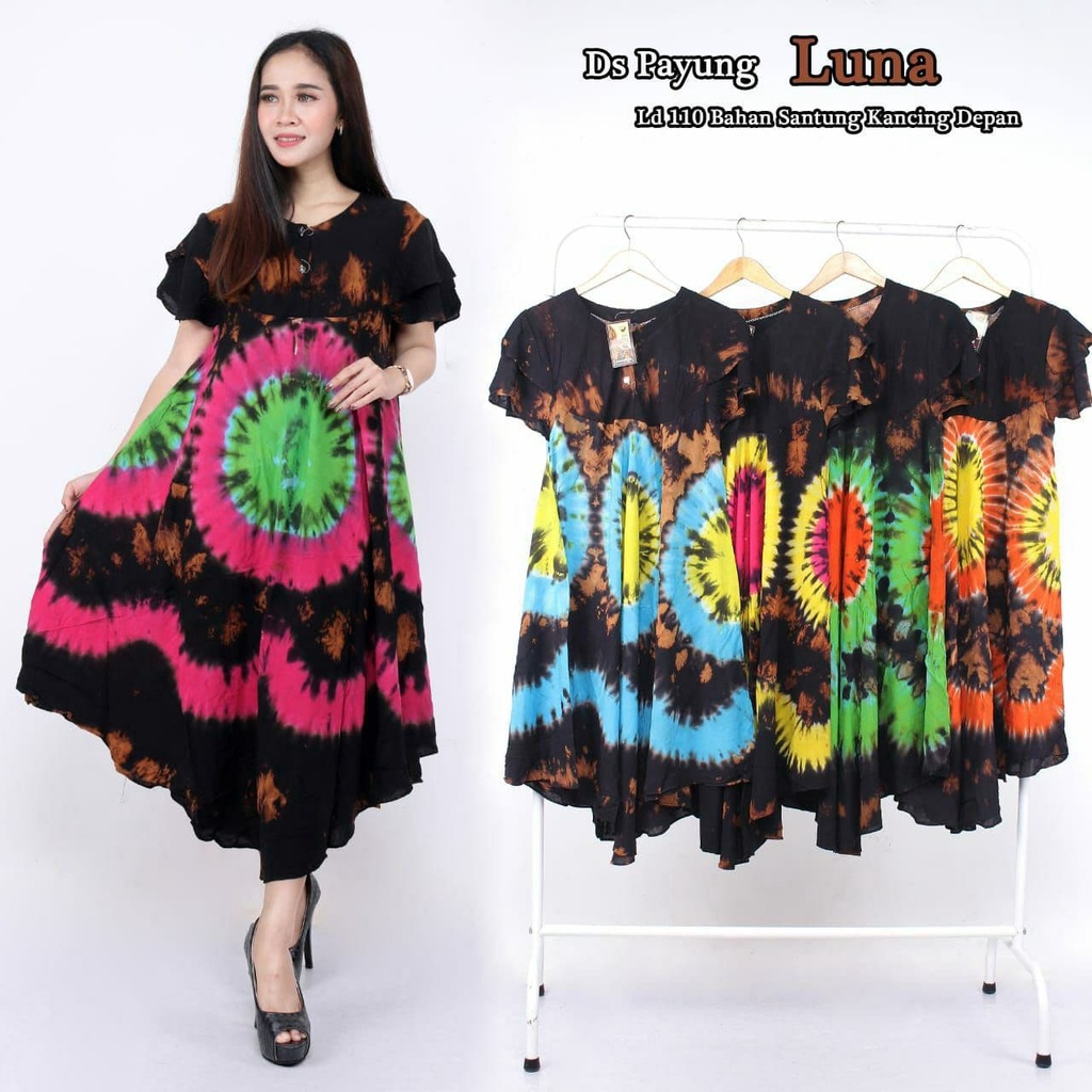 BATIK WANITA DASTER PAYUNG RAYON ( SALJU TELAGA WARNA COKLAT NORIKU BLACKLOVE KOALA KUPU LIBRA OREO MILTON NOVVA KENARI GUPITA BLACKOPAL FLADEO LUNA JAZERA NUTELA ) KEKINIAN KANCING DEPAN BUSUI BUMIL LENGAN PENDEK MURAH ADEM-DP LUNA