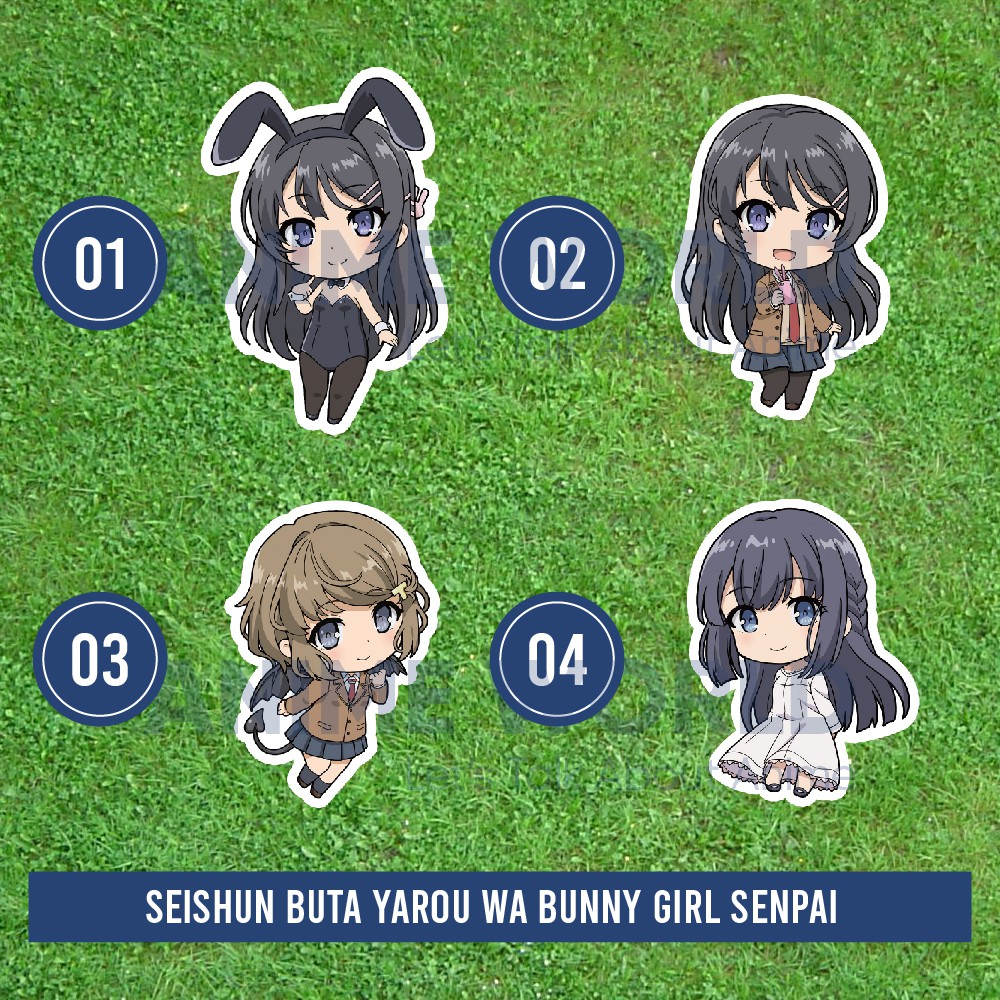 Stiker Anime Seishun Buta Yarou wa Bunny Girl Senpai Lengkap - Stiker AoButa Termurah