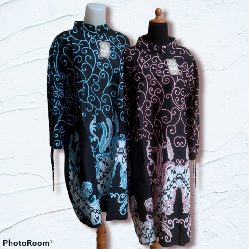 COD TUNIK BATIK KATUN MEREK IZZI BATIK KAILA UKURAN XL , XXL TUNIK BATIK LENGAN PANJANG UKURAN JUMBO
