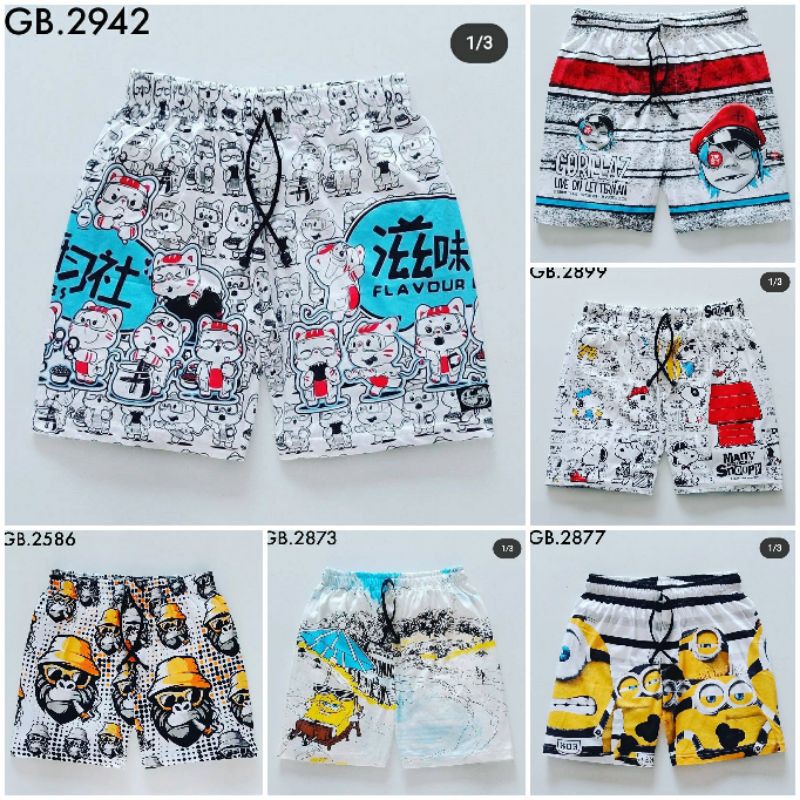 Celana Pendek Pria Surfing Distro Premium Renang Pantai Santai Kolor-Random/Acak