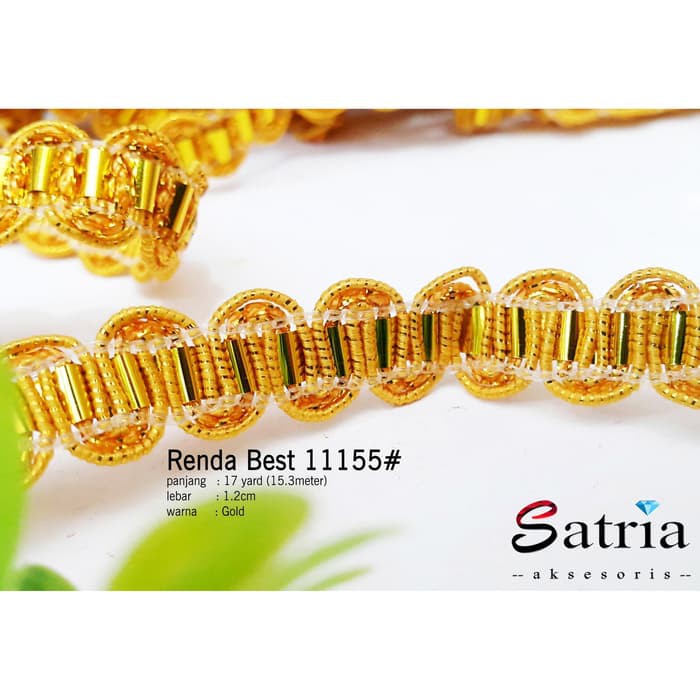 Renda Lace Bahan Renda Emas Fashion Baju Jilbab Renda 11155#