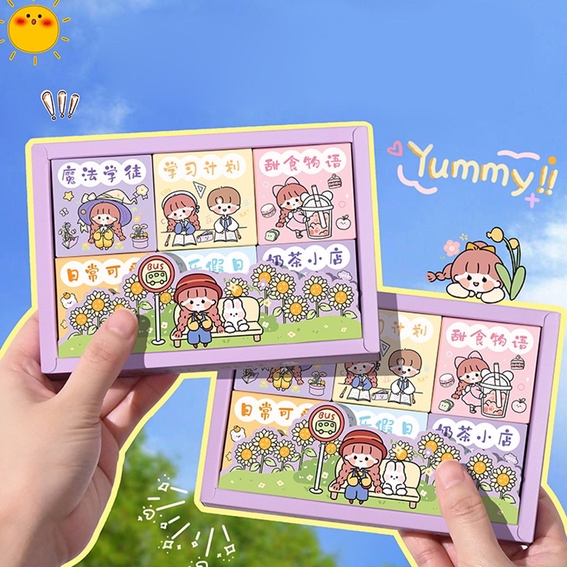 

50-300pcs Stiker DIY motif Kartun Girl Rabbit and Bear STICKER PACK DECO STIKER LUCU CUTE KAWAII STICKER HP BUJO