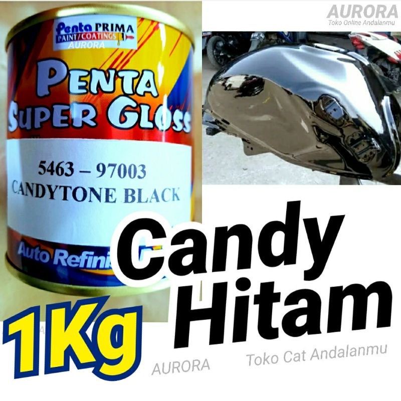 Cat Penta Super Gloss 5463-97003 NC Candytone Black 1kg Hitam Transparan Candy Tone Kendi Duco Duko 