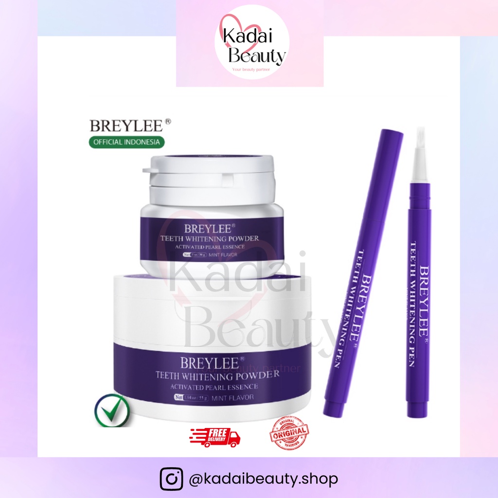 BREYLEE Teeth Whitening Powder & Pen - Mencerahkan Pemutih Gigi