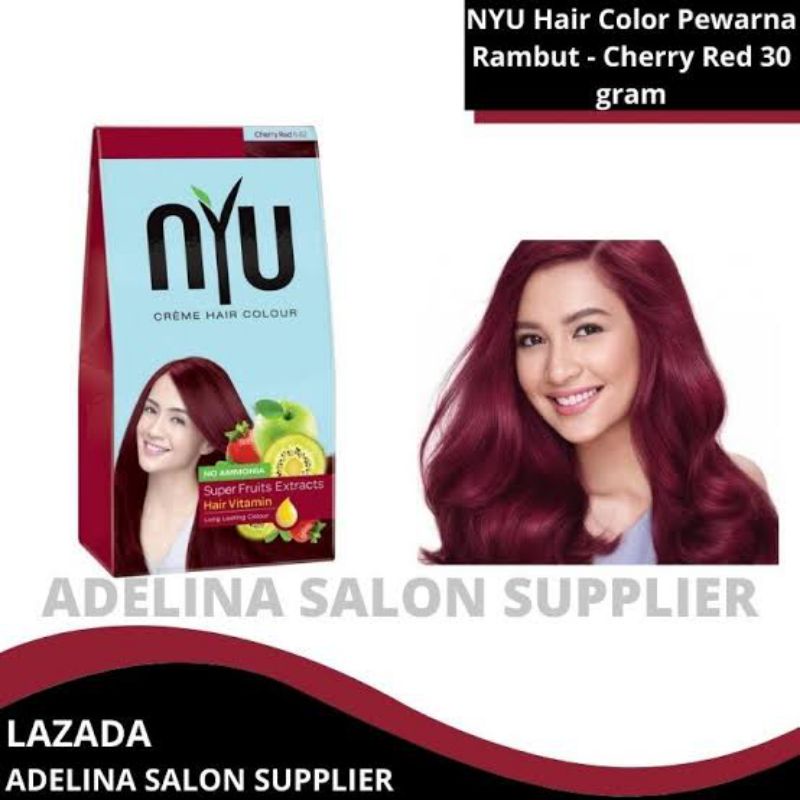 ORIGINAL NYU CREME HAIR COLOUR CHERRY RED 6.62 / CAT PEWARNA RAMBUT NYU CHERRY RED 6.62