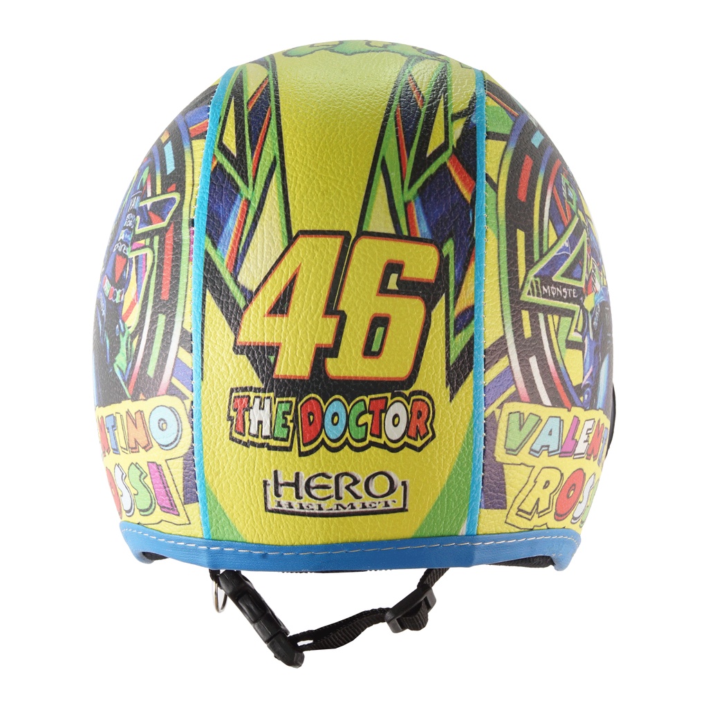 Helm Anak Laki Laki 2 3 4 5 6 Tahun Bogo Junior Motif Rossi Kuning Biru