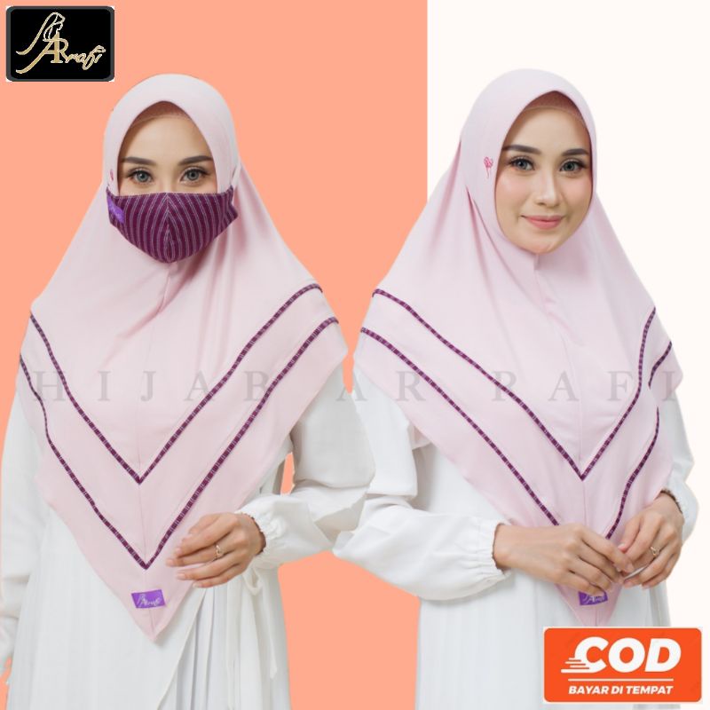 jilbab hijab Arrafi AR 489 kerudung krudung bergo instan dewasa promo jersey premium murah terbaru 2