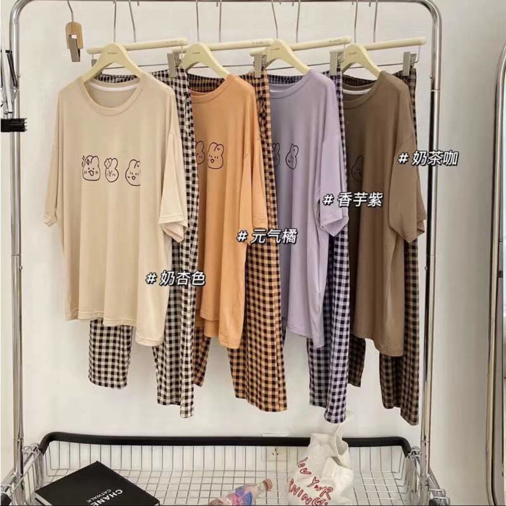 Piyama Baju Tidur Labubu KW PopMart Wanita LEISURE WEAR Import Fashion 3in1
