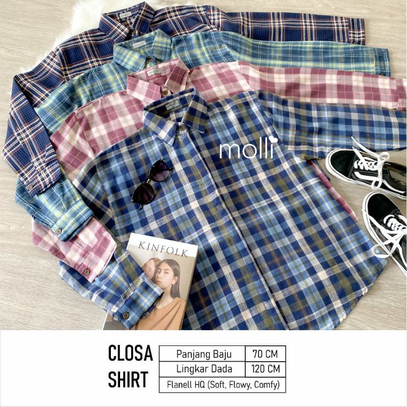 Closa Shirt / Flanel Basic / Tartan Oversize Blouse / Tropi Shirt / Sora Oversized Shirt