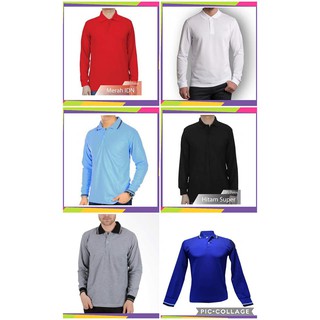 Polos Polos Biru Lengan Panjang Kaos Kerah Lengan Polos Polos Biru Lengan Panjang Kaos Kerah Lengan