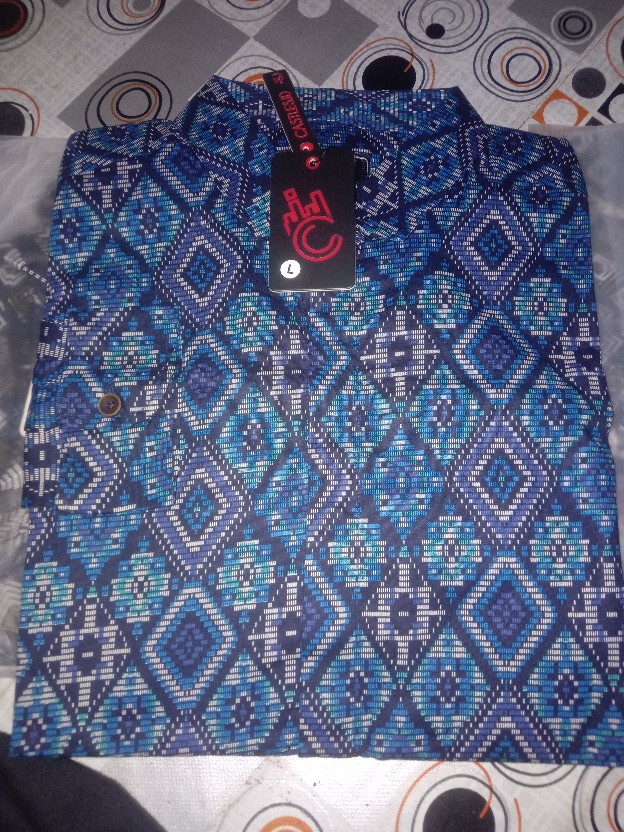 Babedo Kemeja Batik Slimfit Pria Motif Purple Torpedo Lengan Panjang Premium