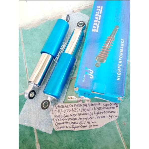 SHOCK SHOCKBREAKER BELAKANG YAMAHA V75-V80 BIRU