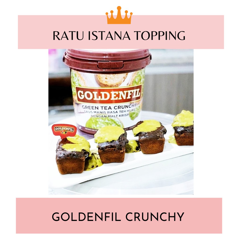 

p4yu GOLDENFIL CHOCO CRUNCHY 1KG-MILK-HAZELNUT-TIRAMISU-SELAI COKLAT MATCHA RENYAH-SELAI ROTI BAKAR